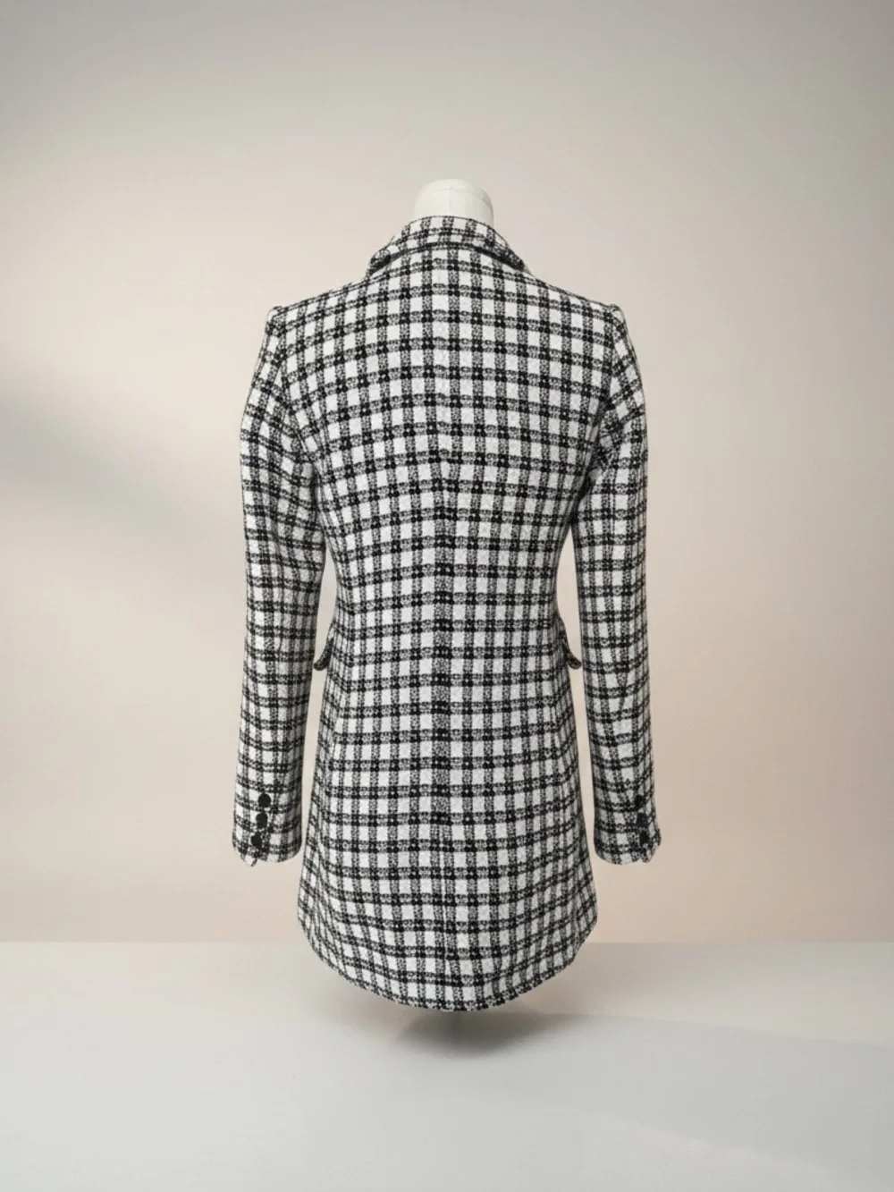Vince Camuto Tweed Blazer Black Ivory Double-Breasted Size 0